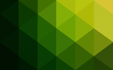 Multicolor dark red, green polygonal design pattern, which consist of triangles and gradient in origami style.