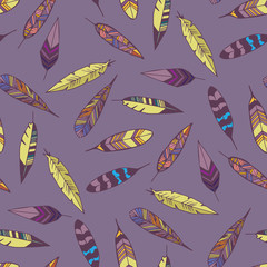 Feathers pattern seamless.