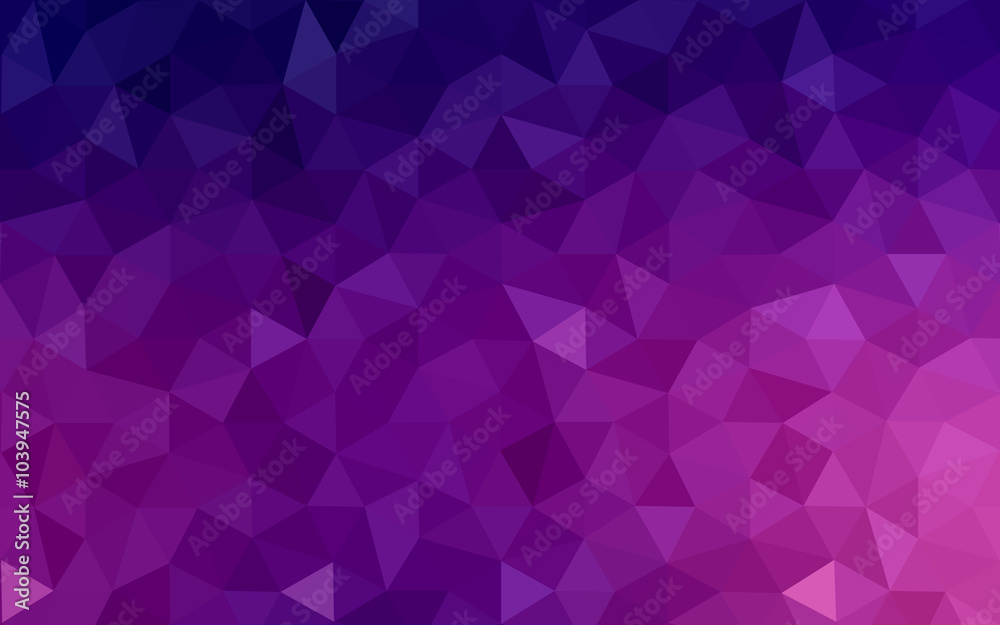 Wall mural dark purple polygonal design pattern, which consist of triangles and gradient in origami style.