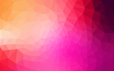 Multicolor pink, yellow polygonal design pattern, which consist of triangles and gradient in origami style.