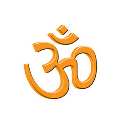 Hindu Om on white background.