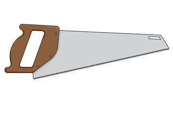 Vector illustration of a saw for wood