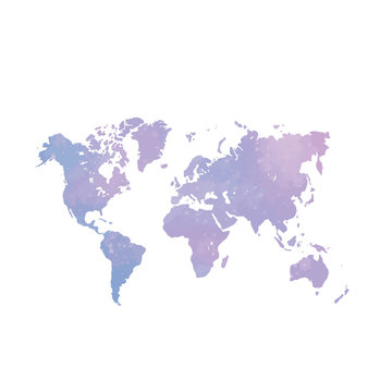 Watercolor world map.