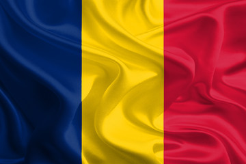 Waving Fabric Flag of Chad