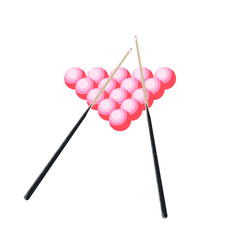 Billard Queue und Kugeln