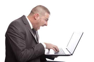 Businessman working with laptop