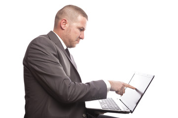 Businessman working with laptop
