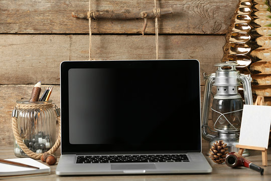 Workplace. Retro design concept