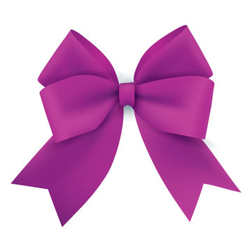Realistic purple gift ribbon