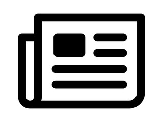 Newspaper breaking news line art icon for apps and websites