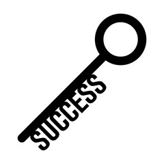 Key to success flat icon for apps and websites 