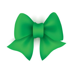 Realistic green gift ribbon