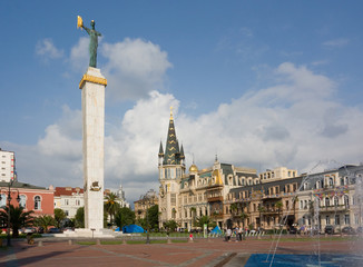 View of Eras Moedani square in Batumi, Georgia