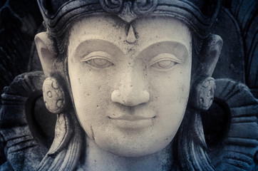 Asian Buddhism sculpture face