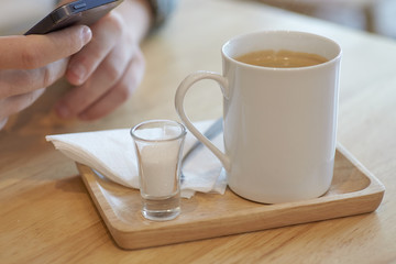 Coffee cup in cafe