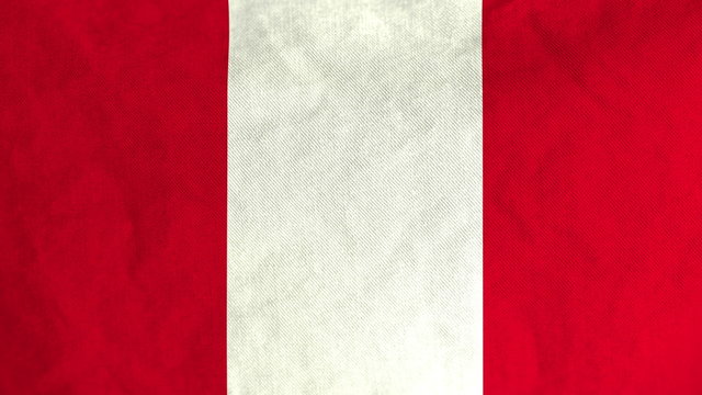 Peruvian flag waving in the wind (full frame footage in 4K UHD resolution).