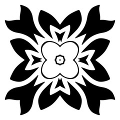 Black floral motif. Isolated