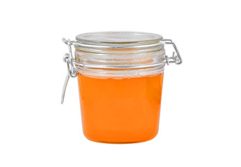 Glass jar with honey