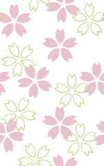 Seamless pattern of sakura silhouette charcoal brush