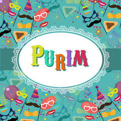 Jewish holiday purim vector background
