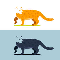 Jaguar flat vector logo.