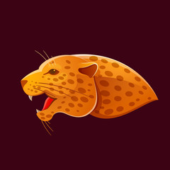 Jaguar head volume vector logo.