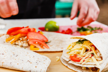 chef making tortilla