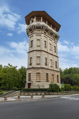 Moldova, Chisinau- July 26, 2015. Old water city tower. Museum on background of blue sky