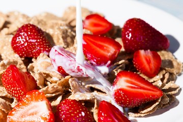 strawberry milk cornflakes