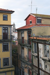 Fototapeta na wymiar Rsidential and ruined buildings. The most famous neighborhood in the city of Porto – Ribeira.