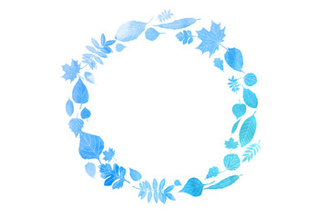 Vector round frame with watercolor