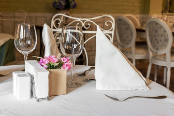 arranged table in a restaurant