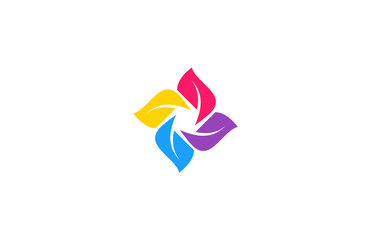 leaf colorful circle logo