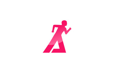 letter a human sport run logo
