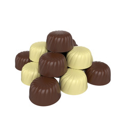 chocolate candies isolated on white background