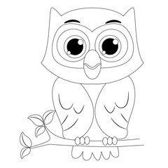 Obraz premium Coloring Book Outlined Owl
