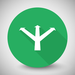 Obraz premium White Smartphone icon with long shadow on green circle