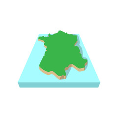 Map of France icon, cartoon style