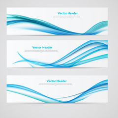 Abstract Colored Wave Header Background. Vector Illustration