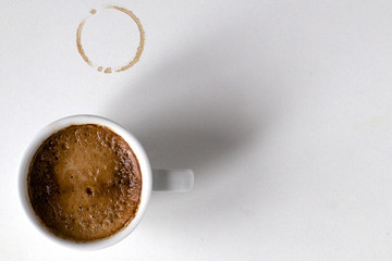 Espresso and coffee ring from Cup. Free space for text