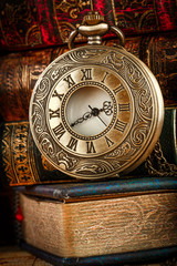 Old Books and Vintage pocket watch