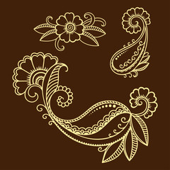 Henna tattoo flower template.Mehndi.
