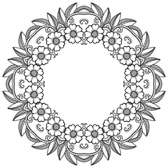 Vector henna tatoo mandala. Mehndi style.
