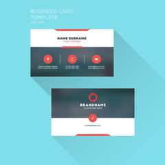 Naklejka premium Corporate Business Card Print Template. Personal Visiting Card with Company Logo. Clean Flat Design. Vector Illustration