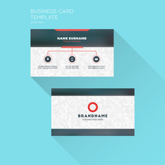 Naklejka premium Corporate Business Card Print Template. Personal Visiting Card with Company Logo. Clean Flat Design. Vector Illustration