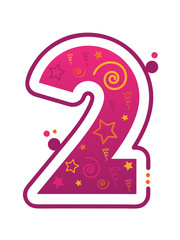 Party Style Vector NUMBER ICON 2