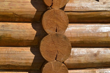 Log wall, close-up. Background