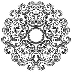 Vector henna tatoo mandala. Mehndi style.
