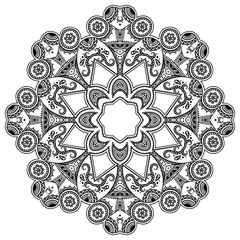 Vector henna tatoo mandala. Mehndi style.
