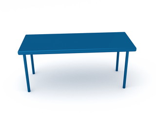 blue table  - 3D illustration